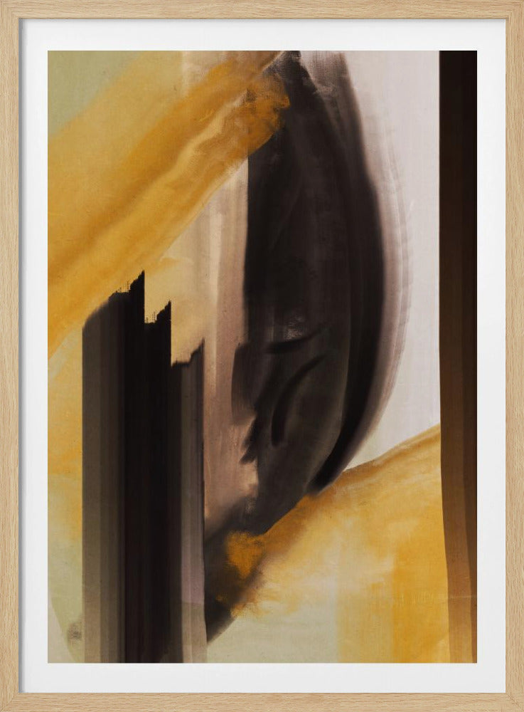 Dynamic Brushstrokes In Earthy Tones Of Black | Poster