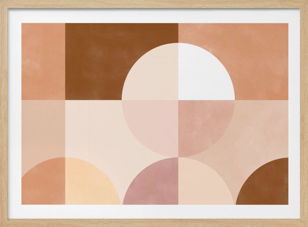 Geometric Circles and Squares in Earthy Tones | Poster
