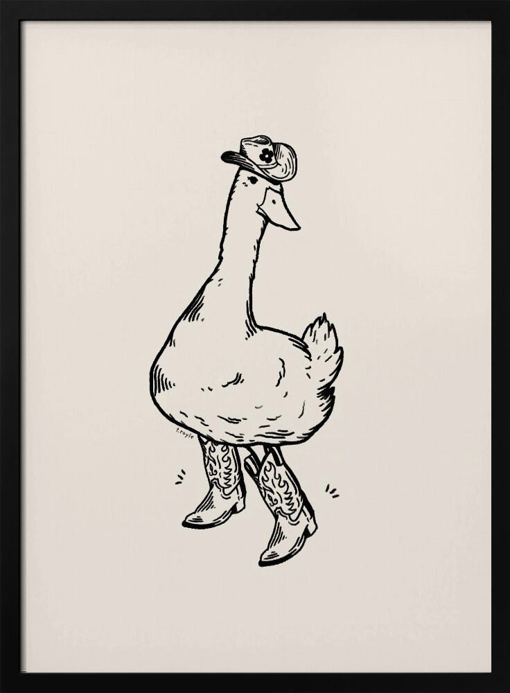 Duck wearing Western Boots | Poster