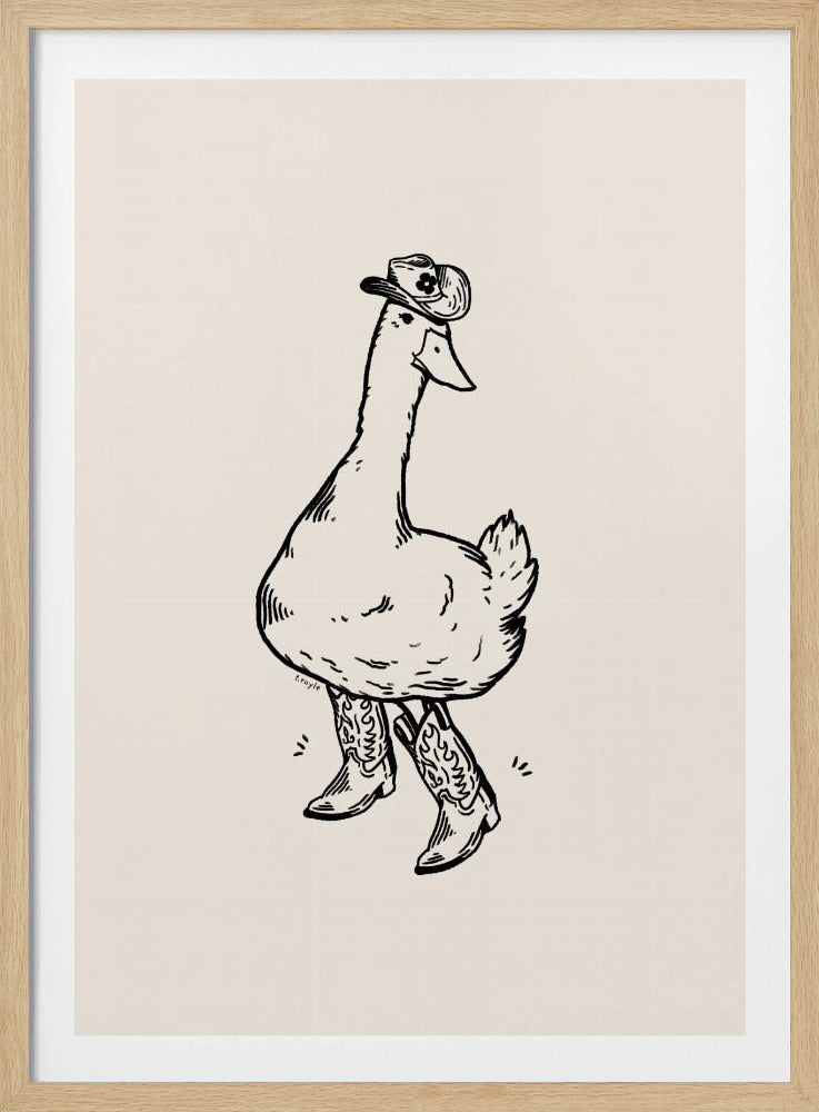 Duck wearing Western Boots | Poster