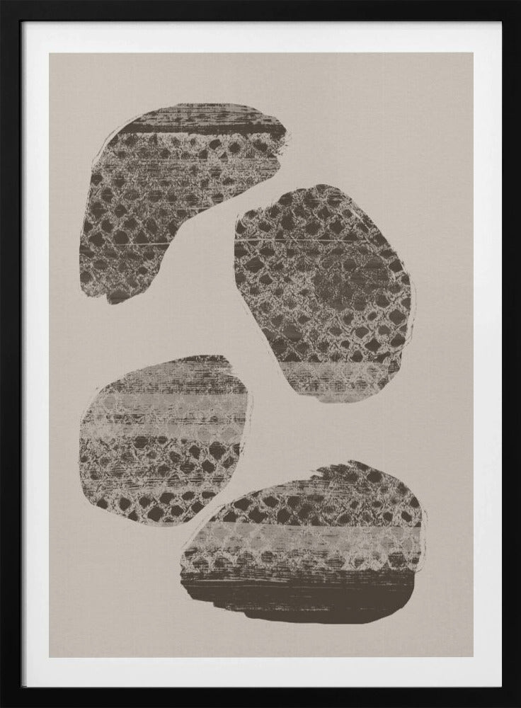 Stonescape – Abstract Organic Shapes in Taupe and Brown | Poster