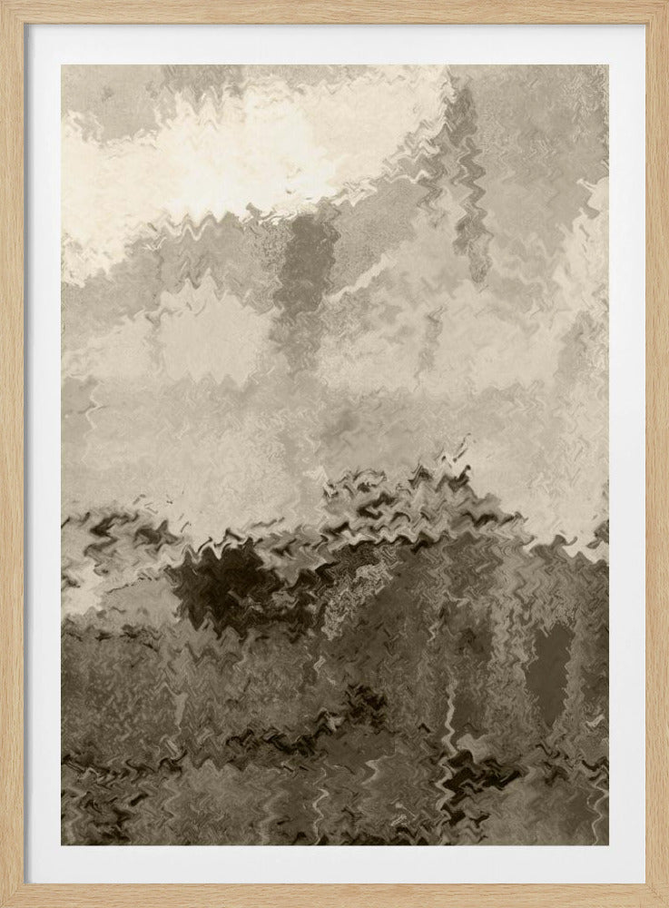 Over the Hills. Reflections. Abstract Lanscape In Neutral Colors No. 2 | Poster
