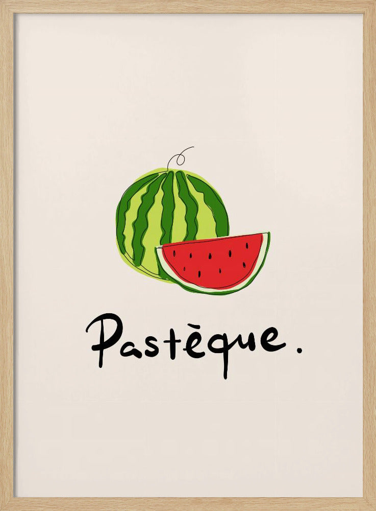 Modern French Fruits Collection "Watermelon / Pastèque" | Poster