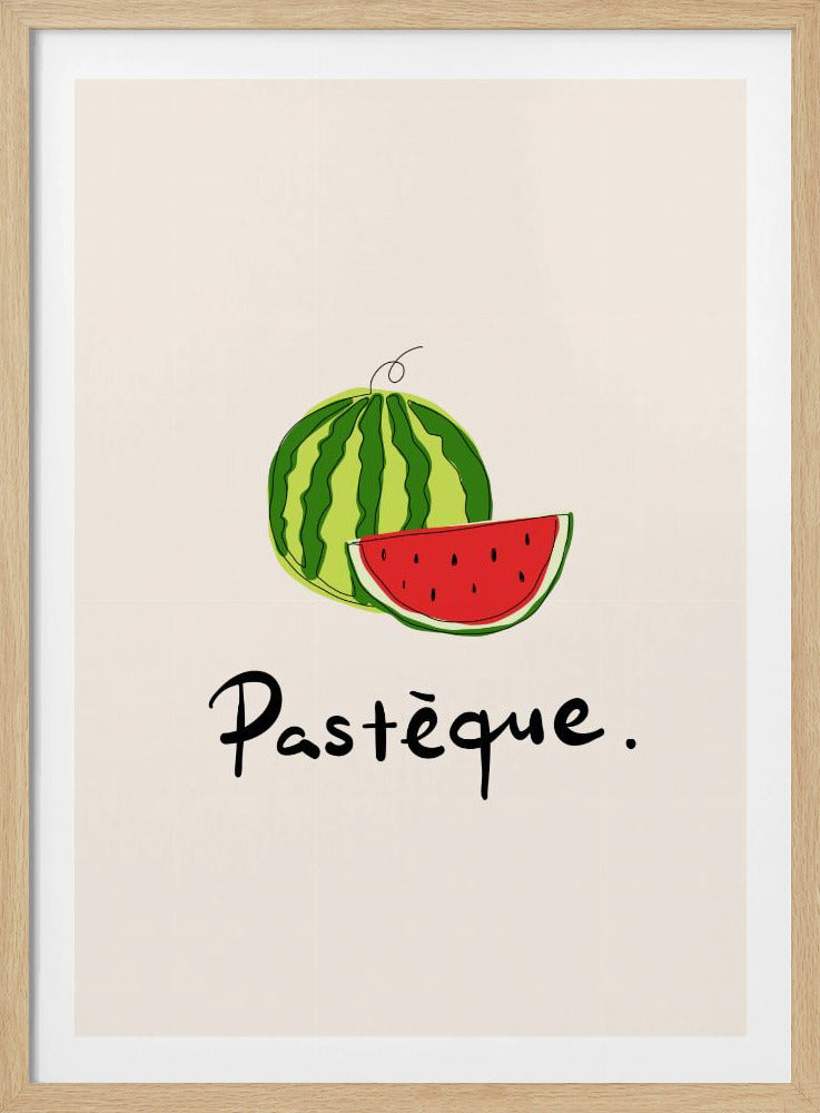 Modern French Fruits Collection "Watermelon / Pastèque" | Poster