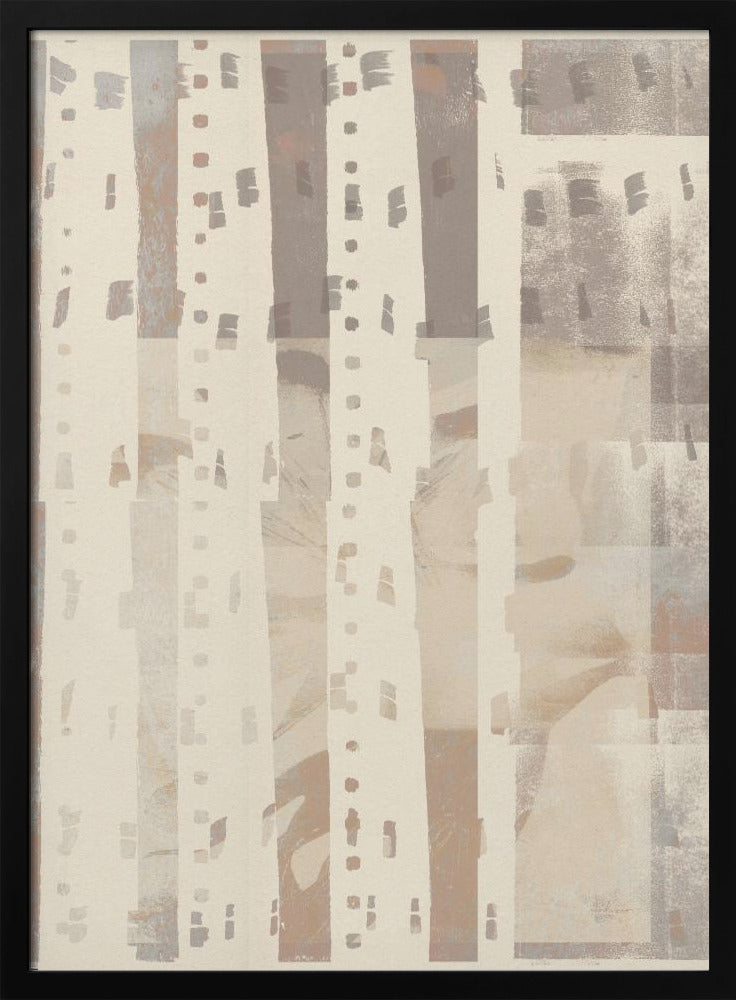 Neutral Abstract pattern in light terracotta, taupe and white. | Poster