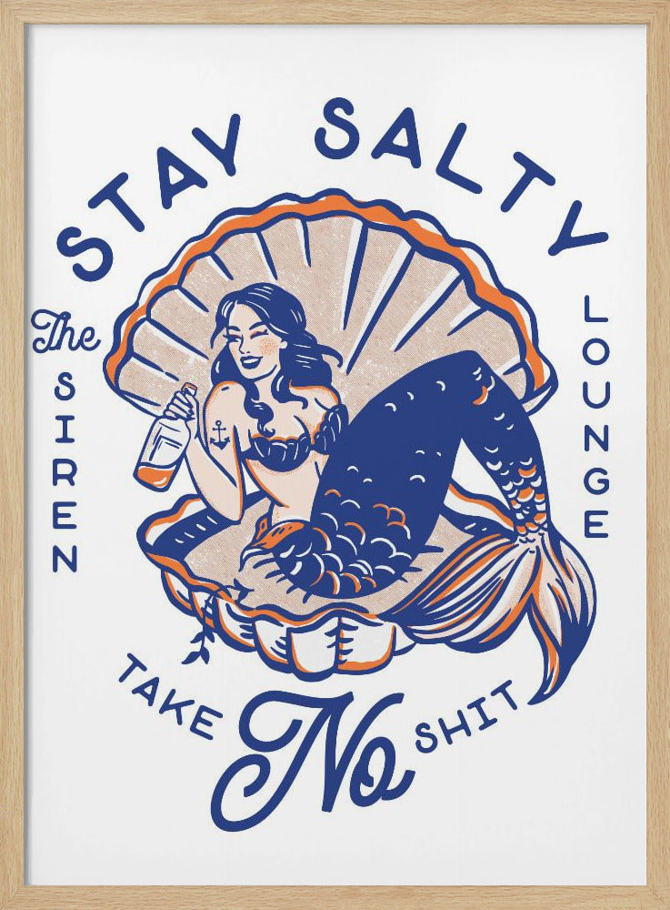Stay Salty Siren Lounge Pin-Up Mermaid | Poster