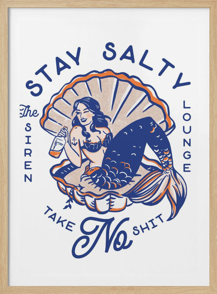 Stay Salty Siren Lounge Pin-Up Mermaid | Poster