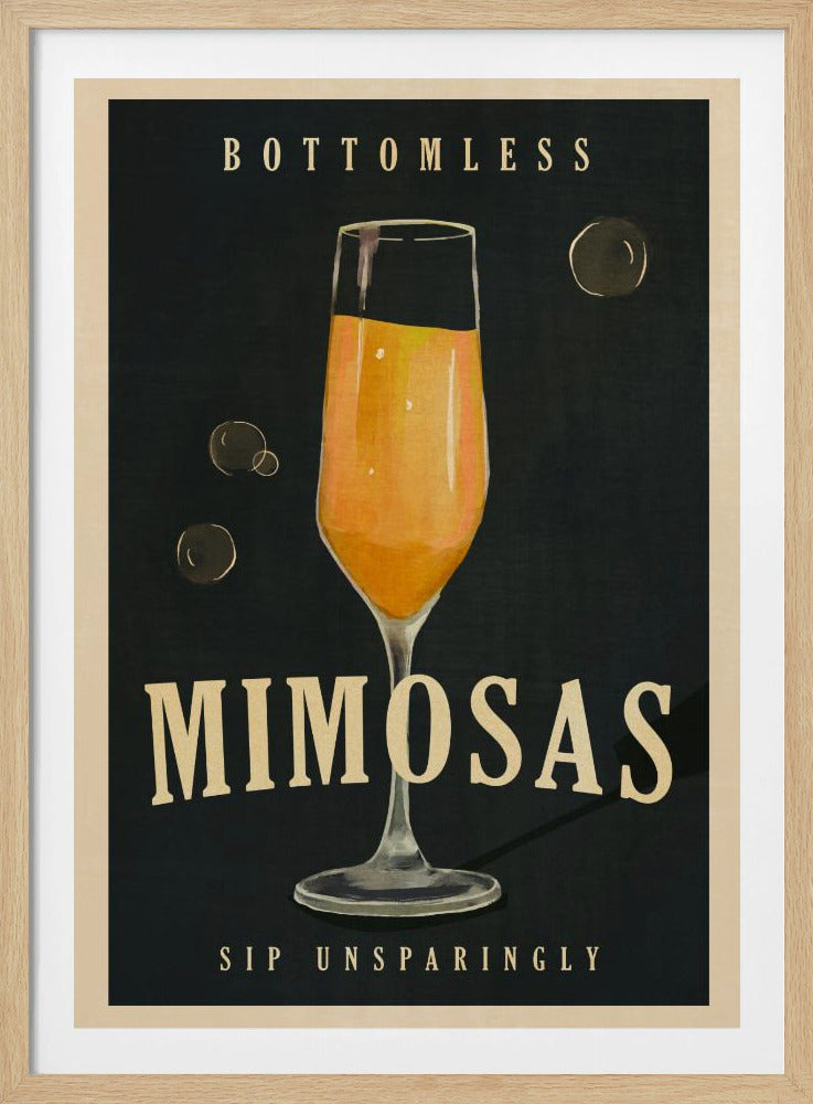 Bottomless Mimosas Art Deco Cocktail Bar Art | Poster
