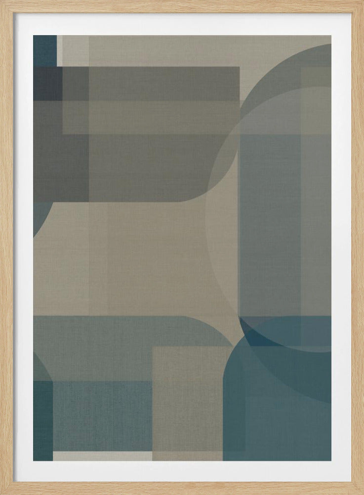 Woven Blue and Neutral Abstract Layers 1 | Poster