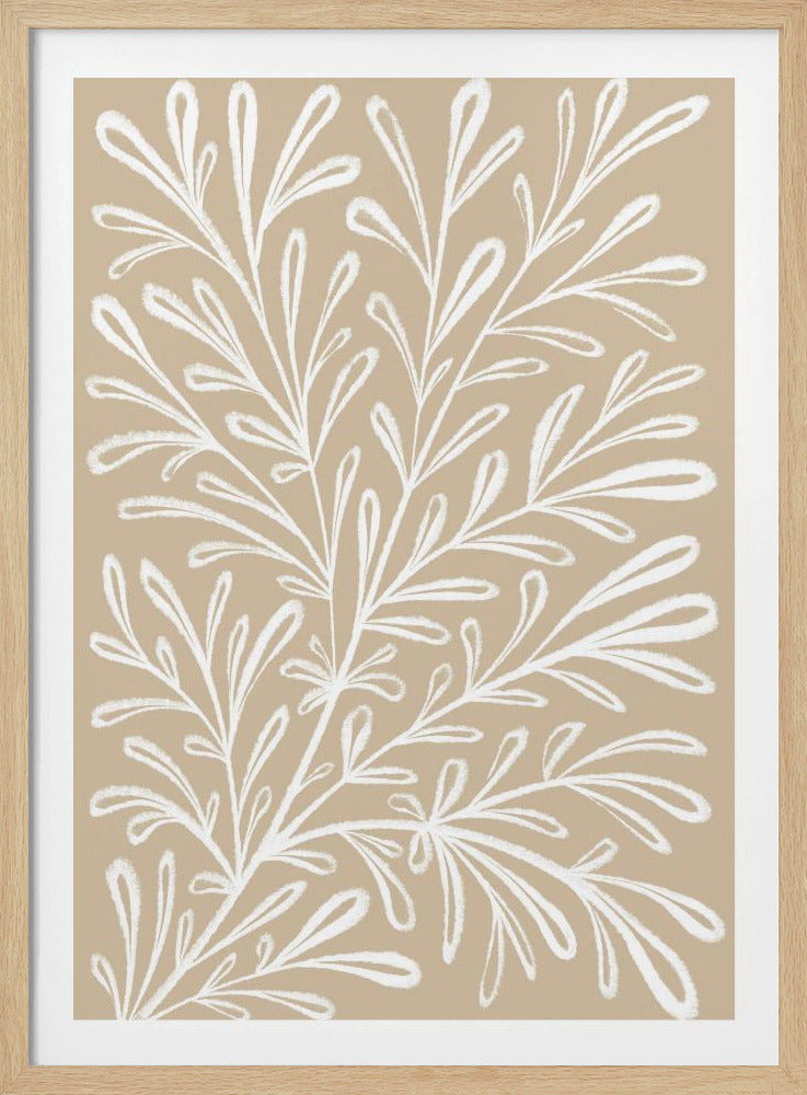 Beige White Plant | Poster