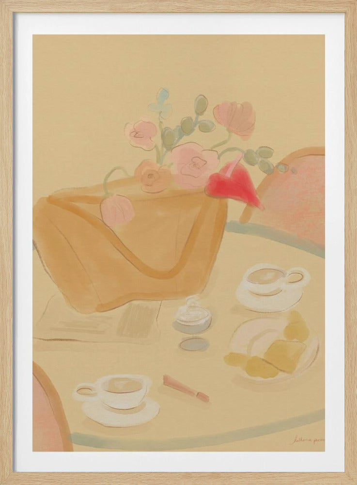 Coffee Date With Flowers | Poster