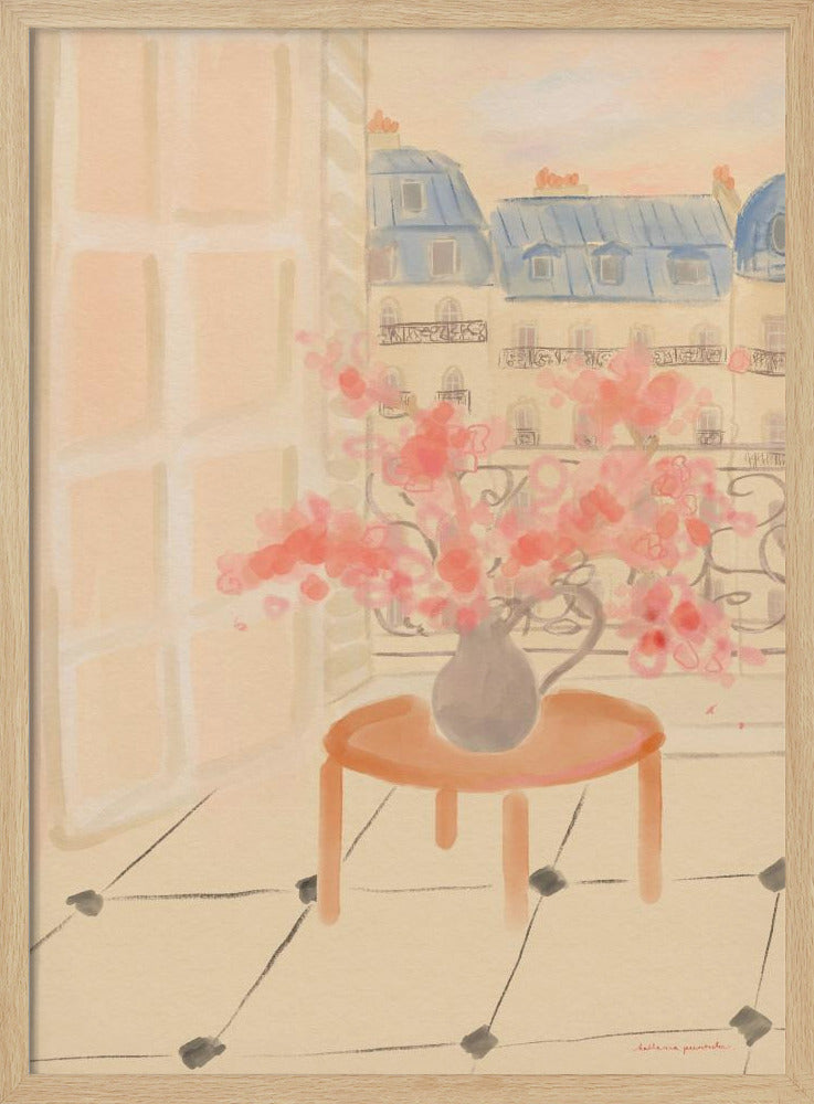 Cherry Blossoms In Parisian Apartment | Poster