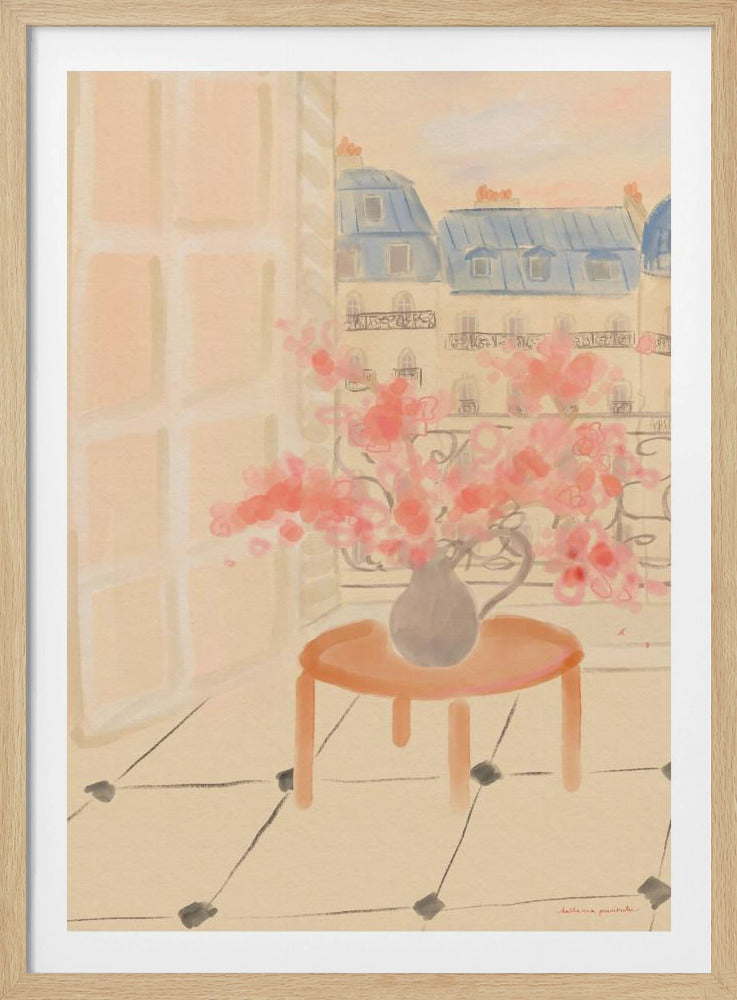 Cherry Blossoms In Parisian Apartment | Poster