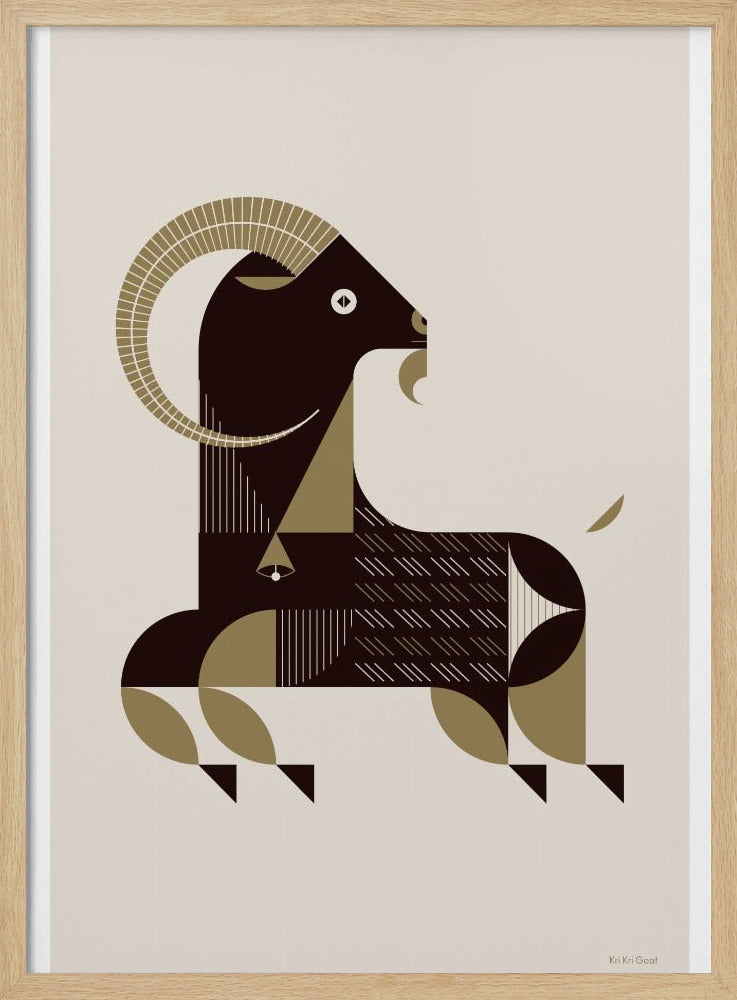 Golden Animals - Kri Kri Goat (White) | Poster