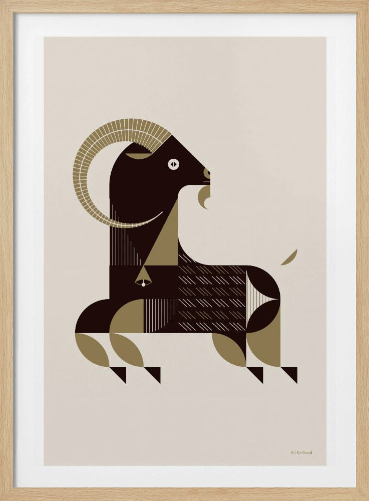 Golden Animals - Kri Kri Goat (White) | Poster