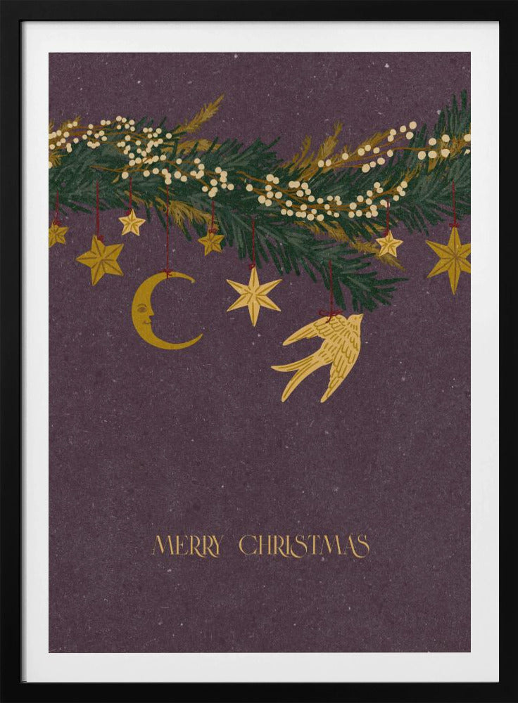 Christmas vintage toys on Christmas tree branches | Poster