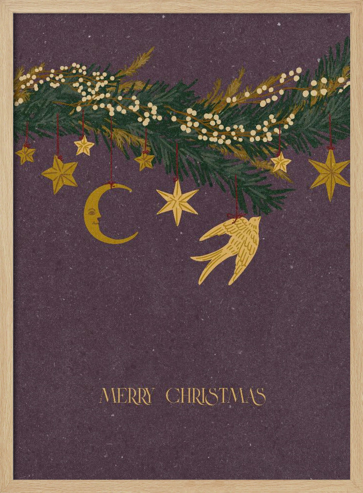 Christmas vintage toys on Christmas tree branches | Poster