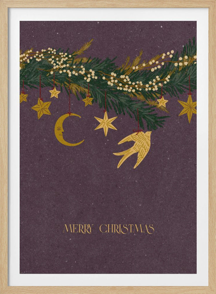 Christmas vintage toys on Christmas tree branches | Poster