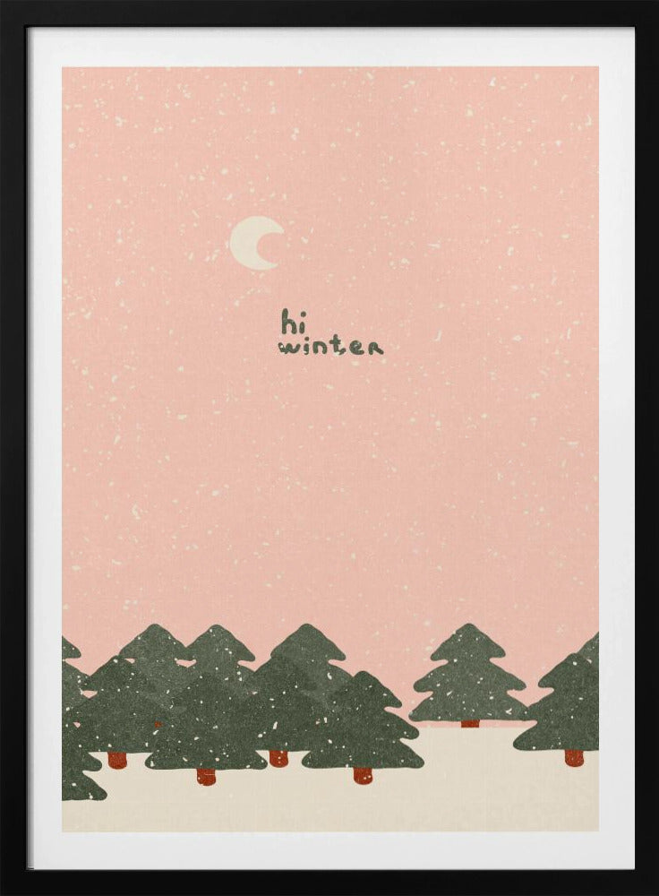 Magical snowfall in the forest. Hello winter | Poster