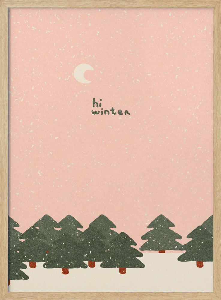 Magical snowfall in the forest. Hello winter | Poster