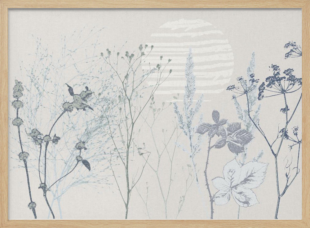 Plant based calming atmosphere soft blue | Poster