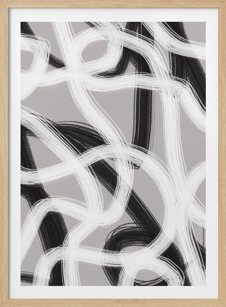 Black And White Brushstrokes | Poster