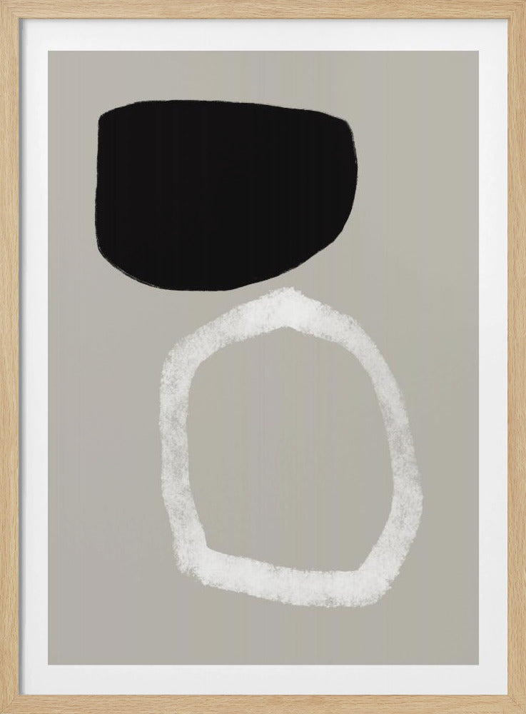 Abstract Painting With Two Bold Geometric Shapes | Poster