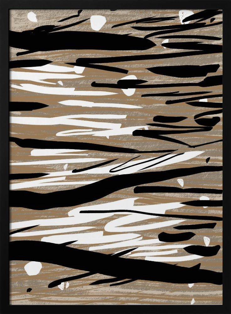 Black And White Brushstrokes | Poster