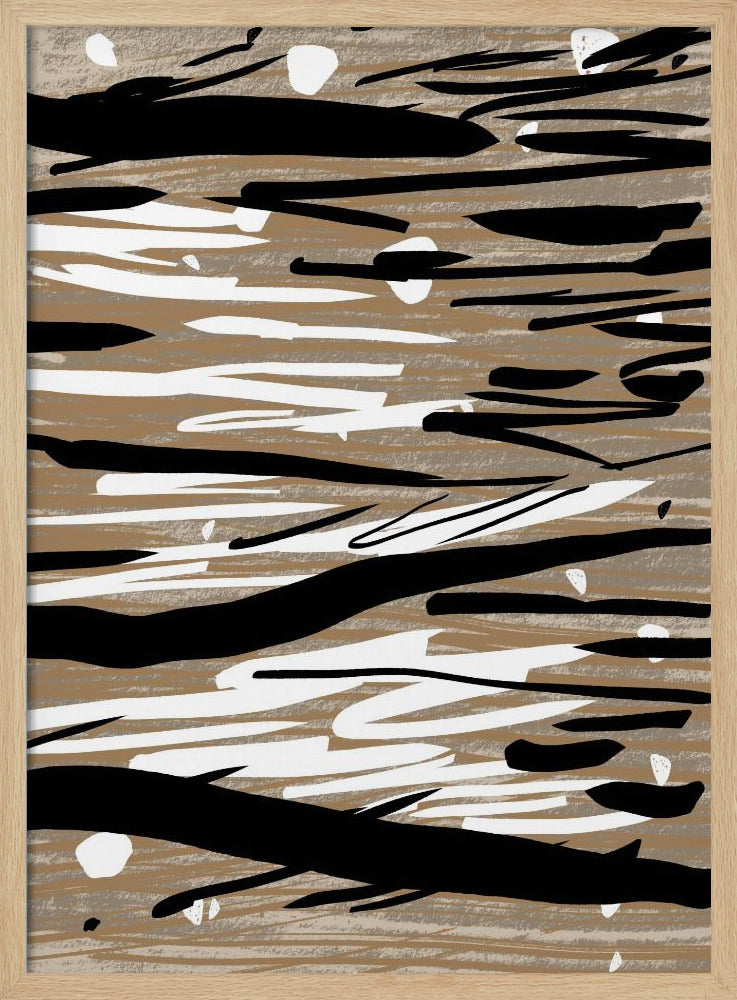 Black And White Brushstrokes | Poster