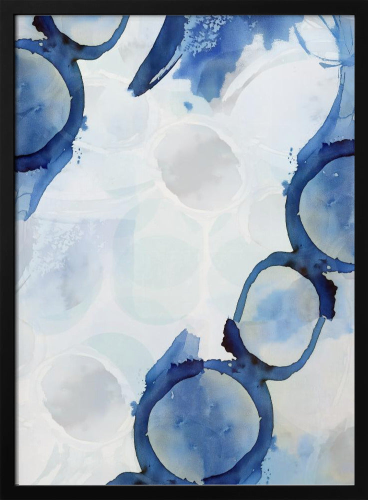 Blue Abstract Swirls 3 | Poster