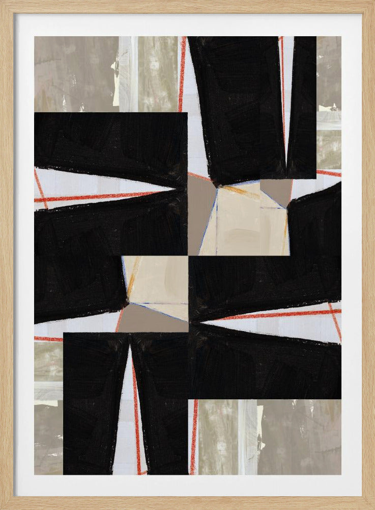 Abstract Black Jigsaw 1 | Poster