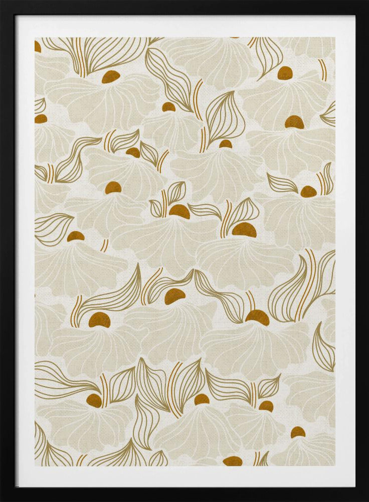 calming essentials Natural flow meadow ivory pattern | Poster
