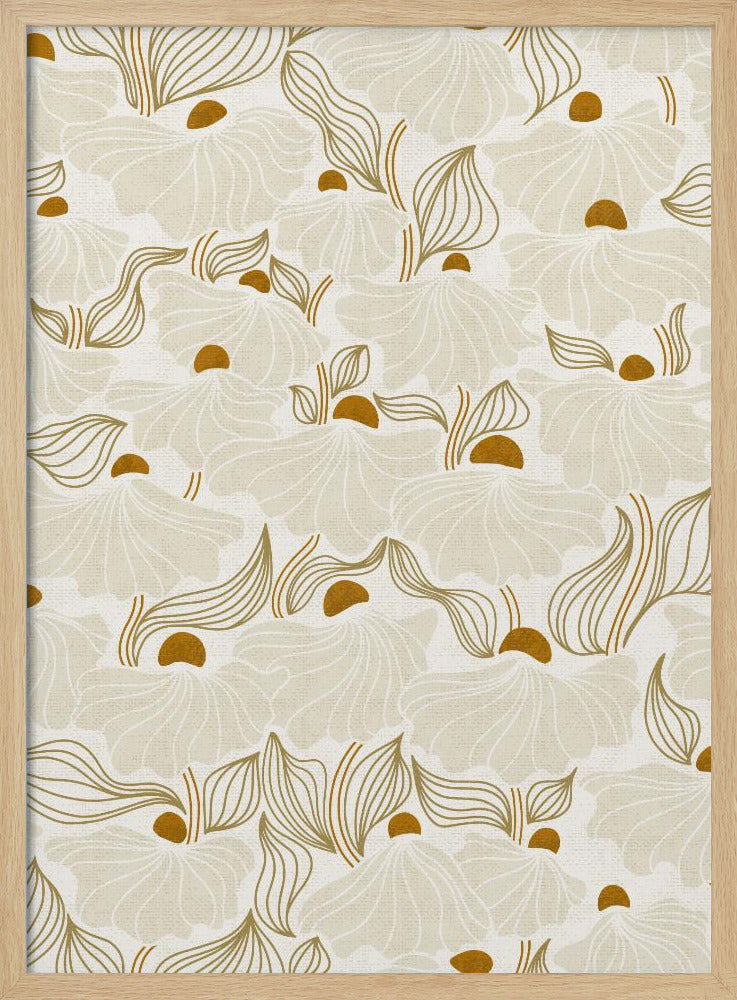 calming essentials Natural flow meadow ivory pattern | Poster
