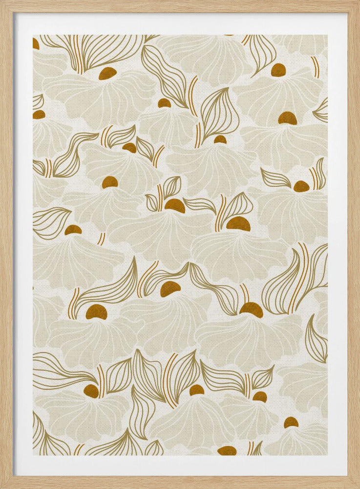 calming essentials Natural flow meadow ivory pattern | Poster