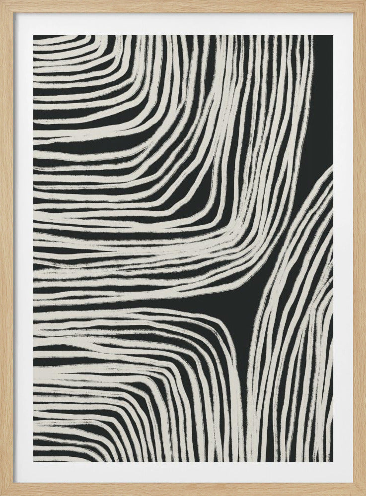 Monochrome Organic Wavy Lines | Poster