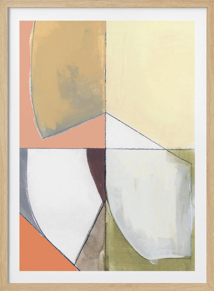 Dusty Pink Yellow Abstract No1 Art Print | Poster