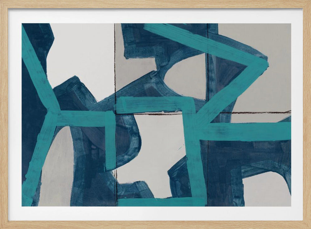 Metric Blue Abstract Art Print | Poster