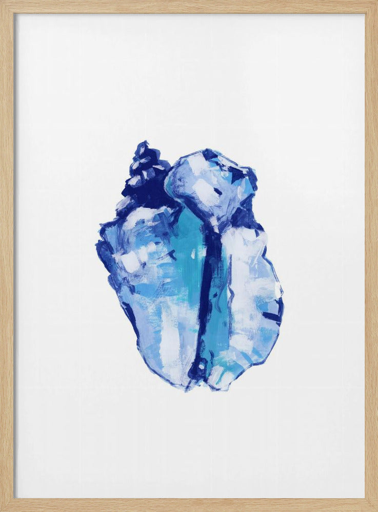 Blue Seashell On White Background No 1 | Poster