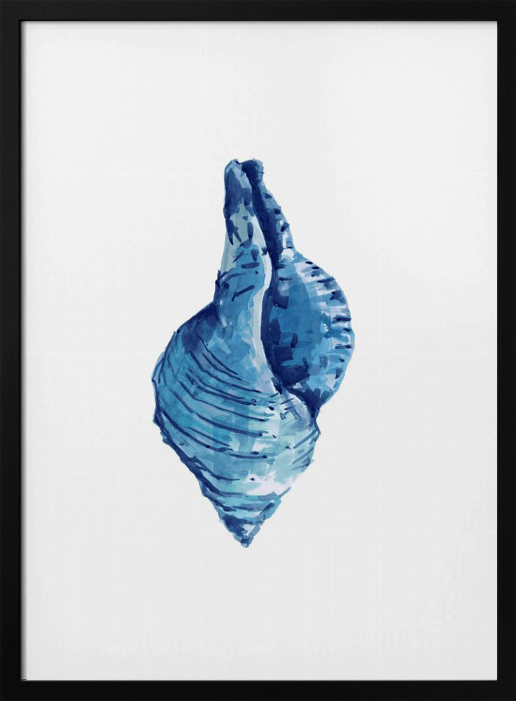 Blue Seashell On White Background No3 | Poster
