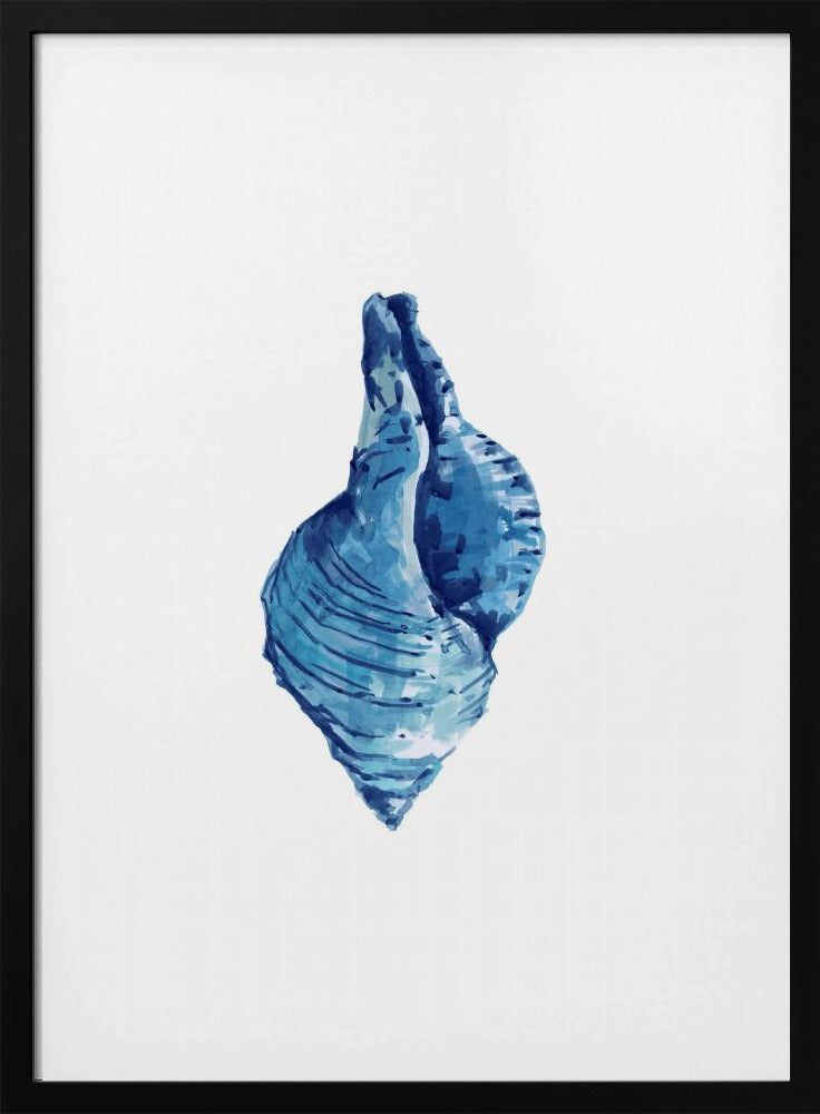 Blue Seashell On White Background No3 | Poster