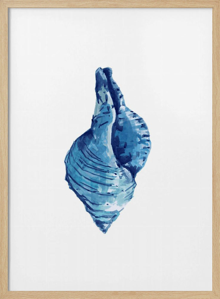 Blue Seashell On White Background No3 | Poster