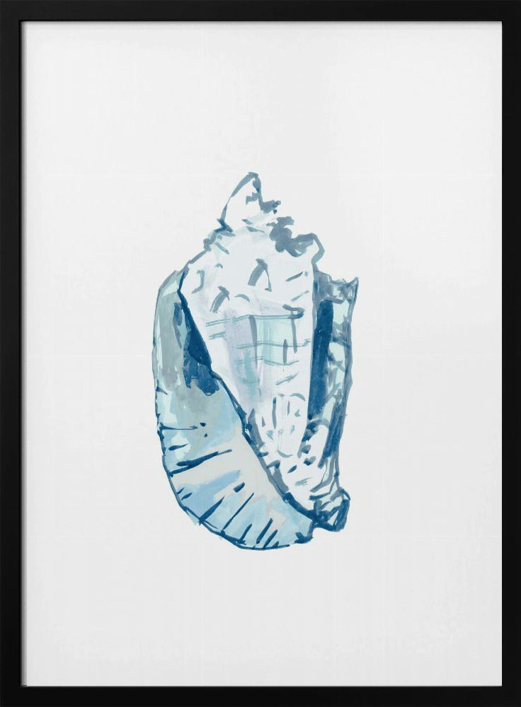 Blue Seashell On White Background No6 | Poster