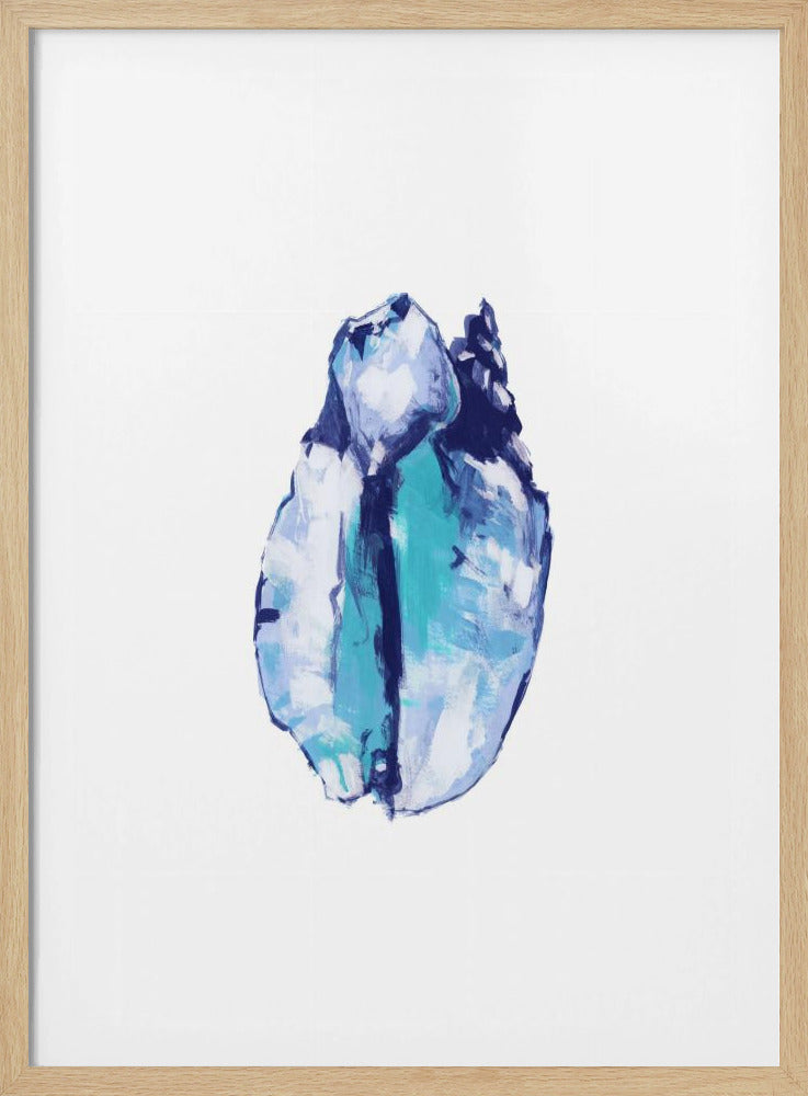 Blue Seashell On White Background No5 | Poster