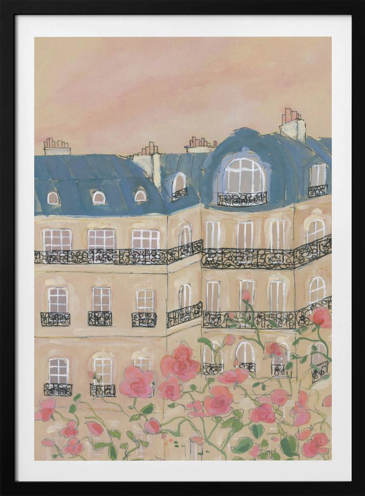 Sunset Over Paris Buildings | Poster