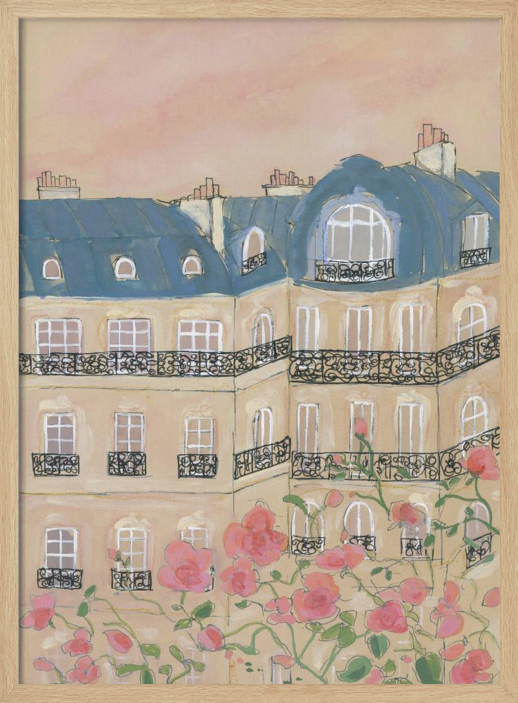 Sunset Over Paris Buildings | Poster