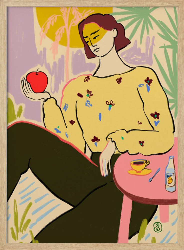 Woman With Apple | Poster