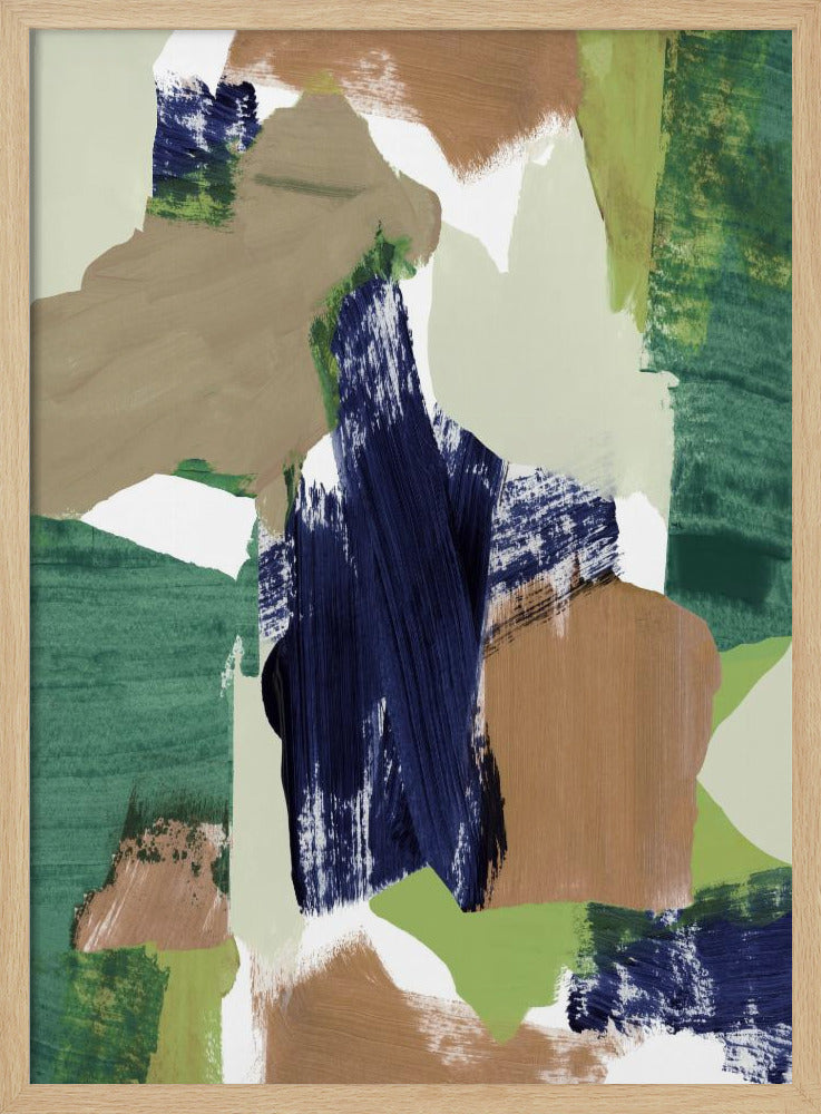 Abstract Blue Green Beige No 2 | Poster