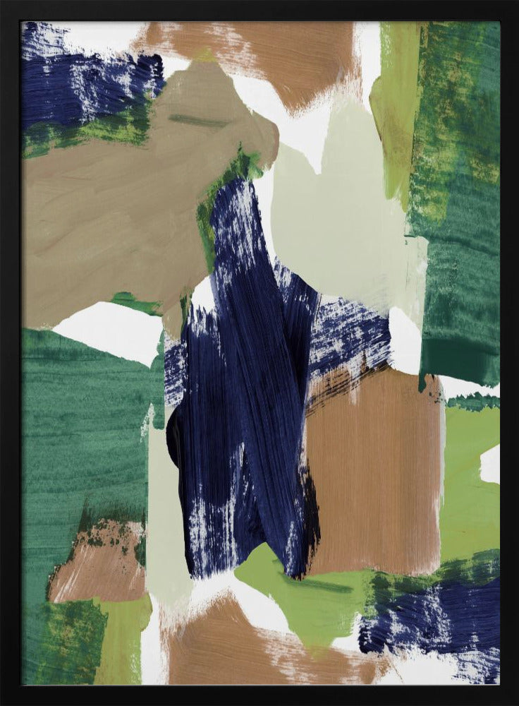 Abstract Blue Green Beige No 1 | Poster