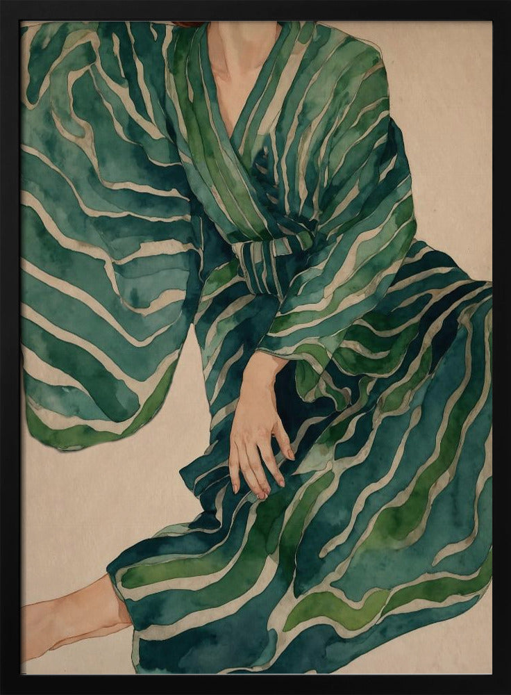 Green Kimono Flow | Poster