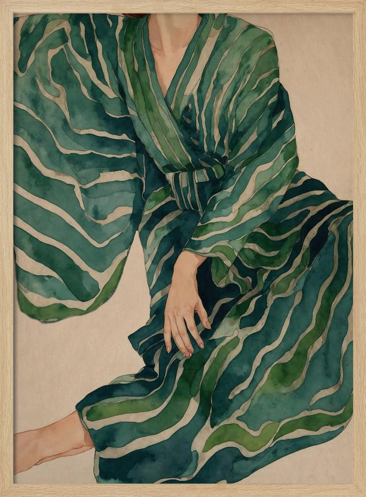 Green Kimono Flow | Poster